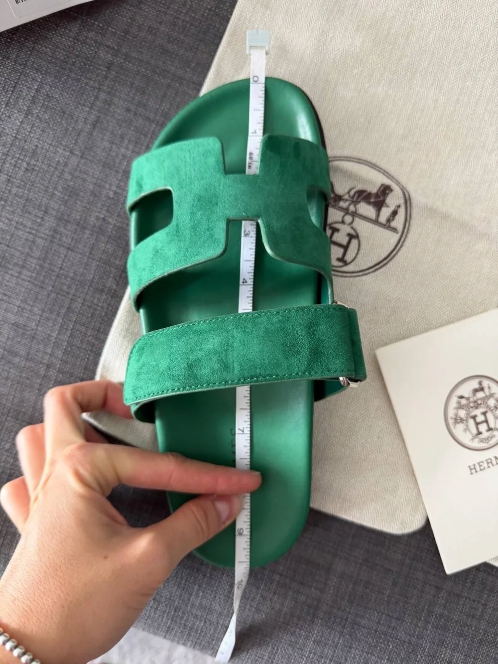 Woman green slides